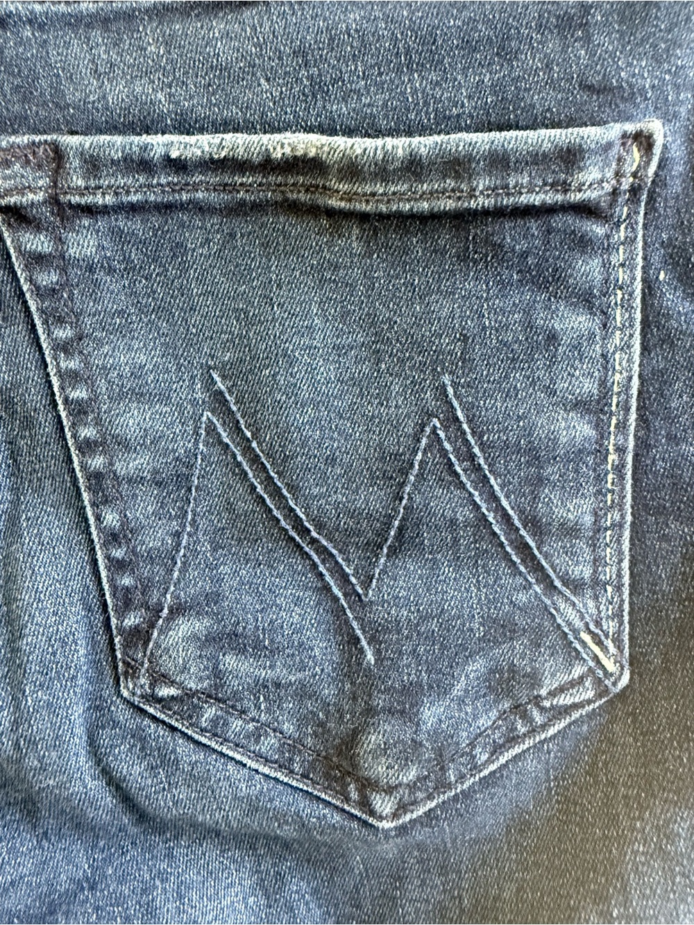 MOTHER The Dazzler Hover Jeans Invitation Only Size 26 Distressed Dark Blue - Picture 7 of 16